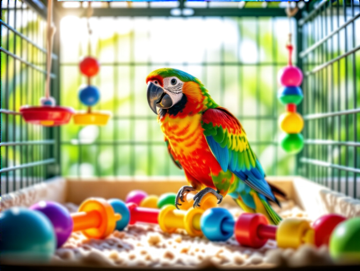 Enriquecimento ambiental para papagaios