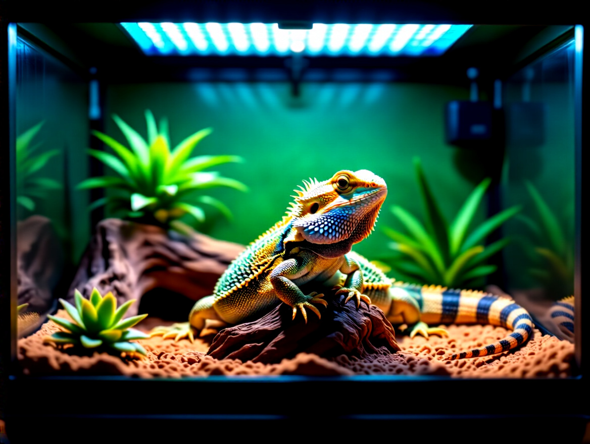Montagem de terrário para pogona (dragão barbudo)